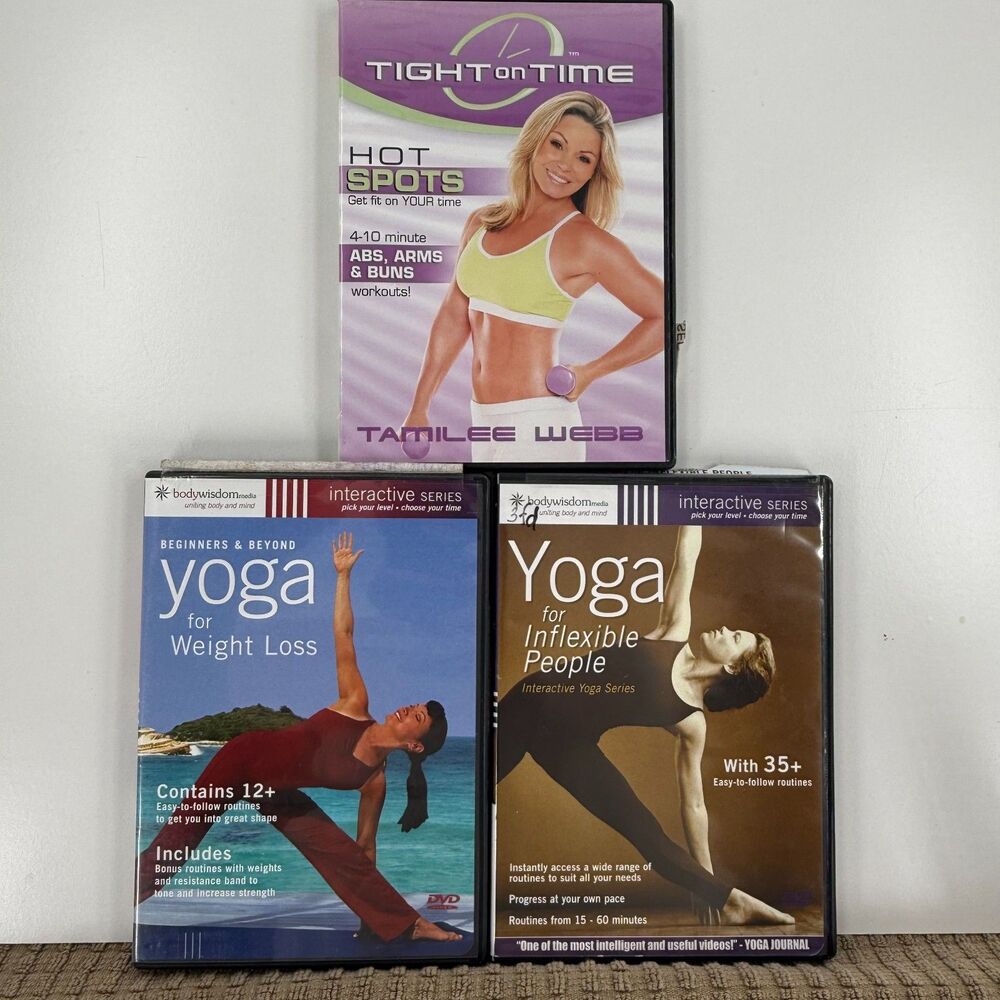 Yoga & Fitness DVD Lot Tamilee Webb + Weight Loss + Inflexible People